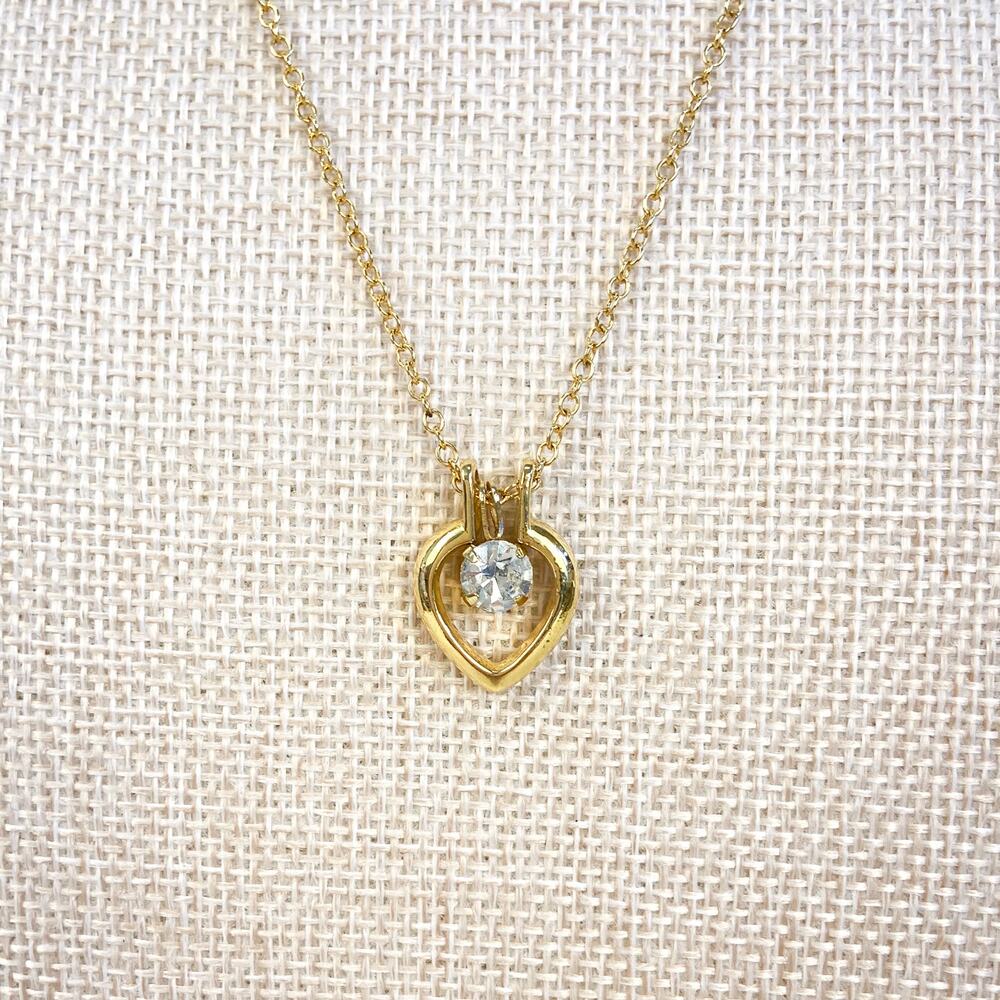 Gold Tone Rhinestone Necklace - Picture 2 of 5